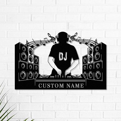 Miniatura 4 de Letrero de arte de pared personalizado con música de DJ, decoración de pared con música LED, decoración de notas musicales para estudio, dormitorio,