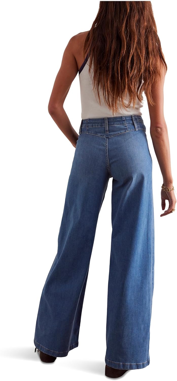 Free People Women's Libre Wide Leg Jeans - Image 3