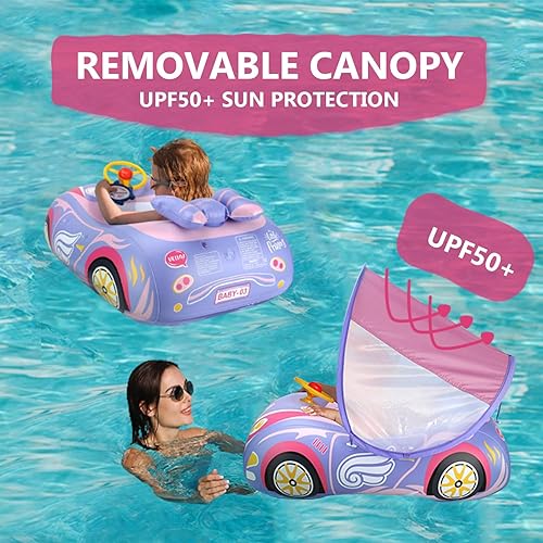 Miniatura 10 de Flotador de piscina para bebé con diseño de coche 3D, flotador de natación de PVC resistente, flotador de piscina para niños, flotadores de natación