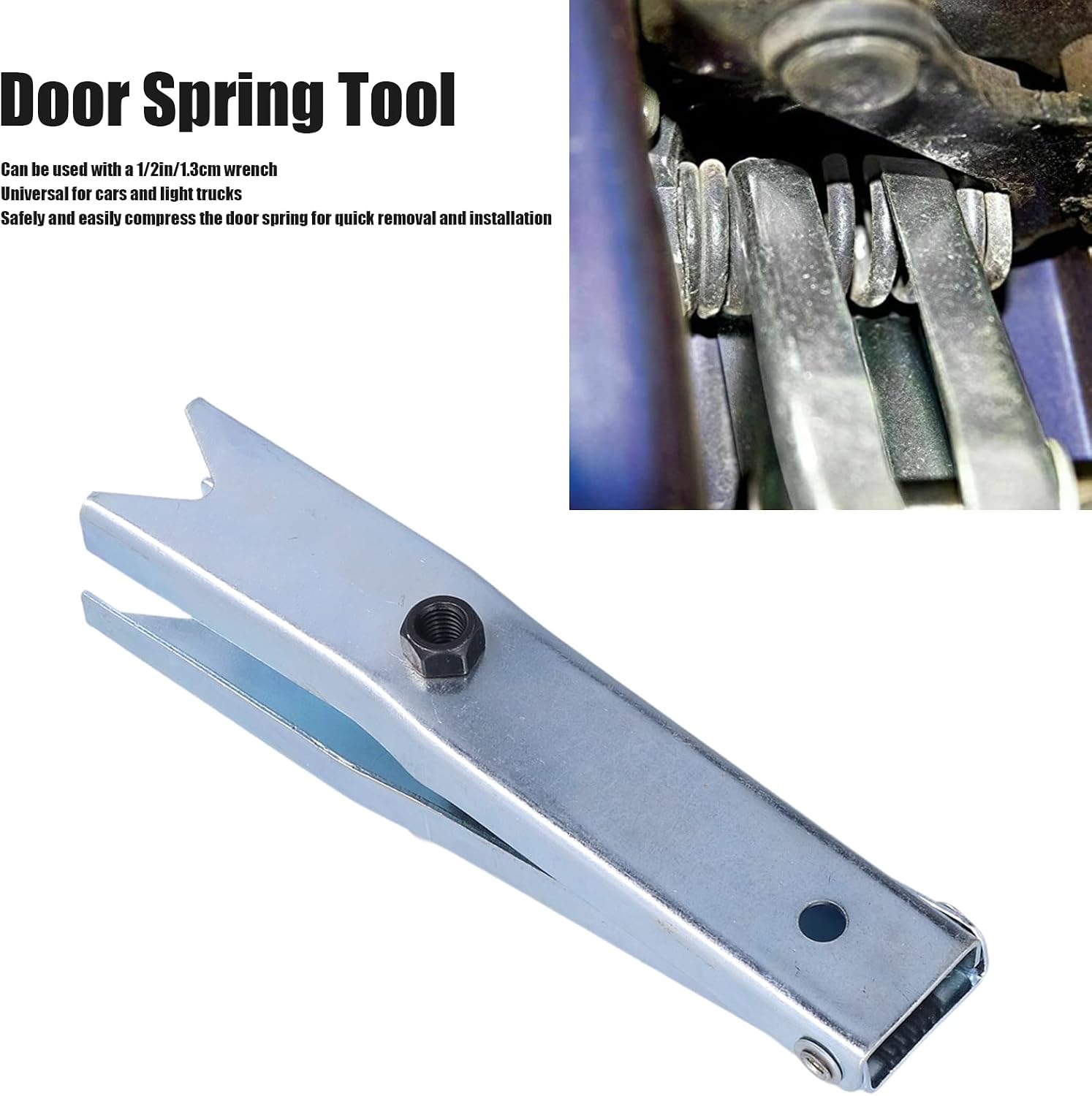 Acouto Door Spring Compressor Tool, Door Spring Compressor Tool Iron Universal Door Hinge Spring Compressor Tool for Cars Light Trucks Repairing