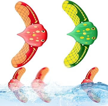 Diving Toys for Swimming Pool   2PCS Stingray Underwater Glider Water-Powered Pool Toy with Adjustable Fins & Wings, Fast Swimming Fish Toy for Pool Games, Beach Water Fun
