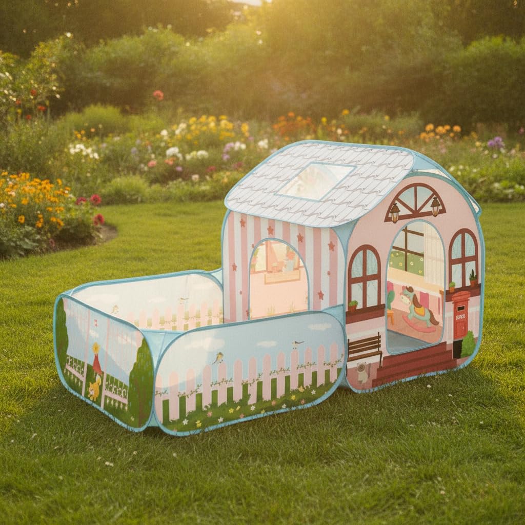 Casetta da Giardino per Bambini, Tenda -Up per Esterni, Casetta Pieghevole per Bambini
