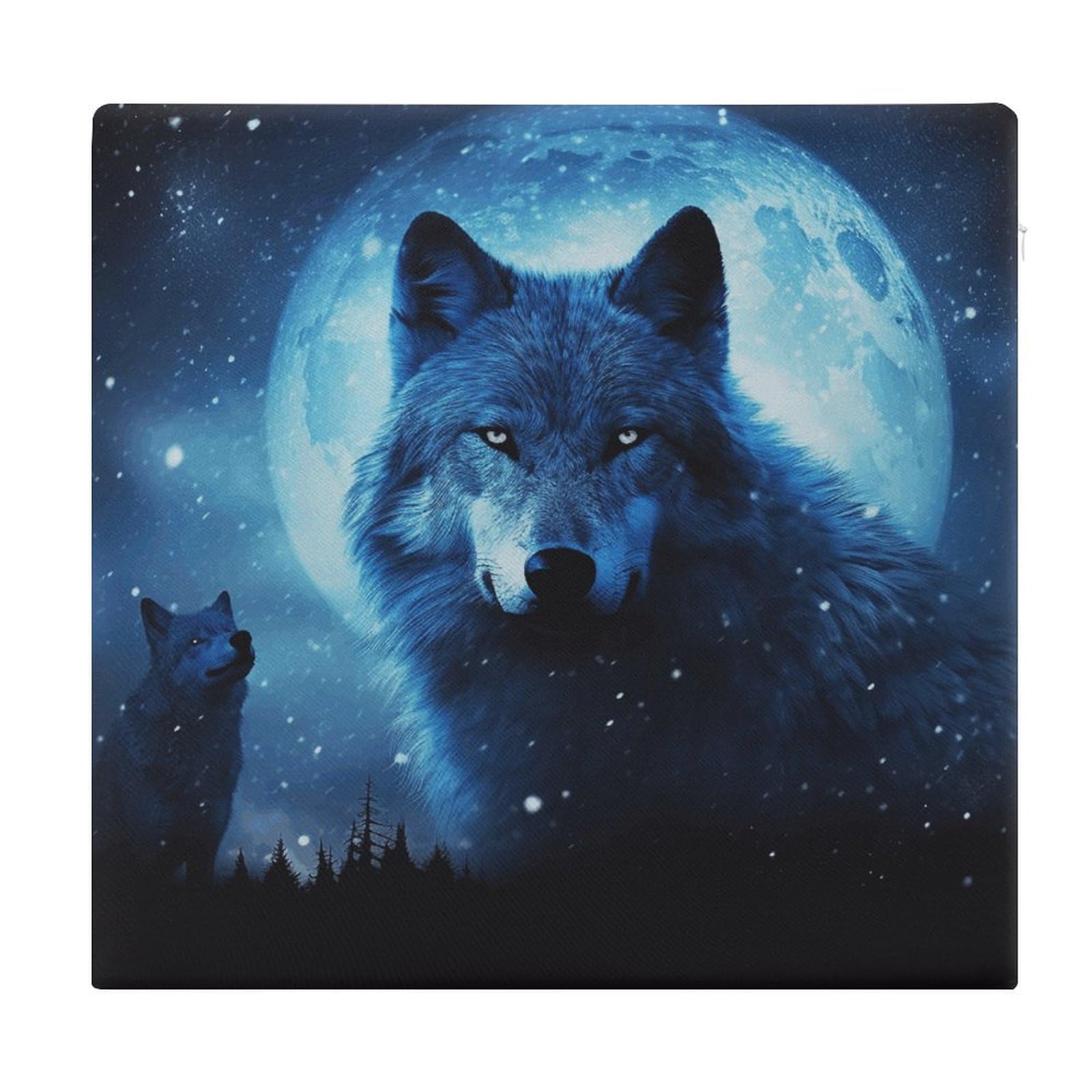 VstaDank Wolfs Chair Cushion for Dining Chairs Breathable Square Chair Pads Non-Slip Seat Cushions Memory Foam Pad Floor Pillow for Meditation Or Yoga 13.8”x15”