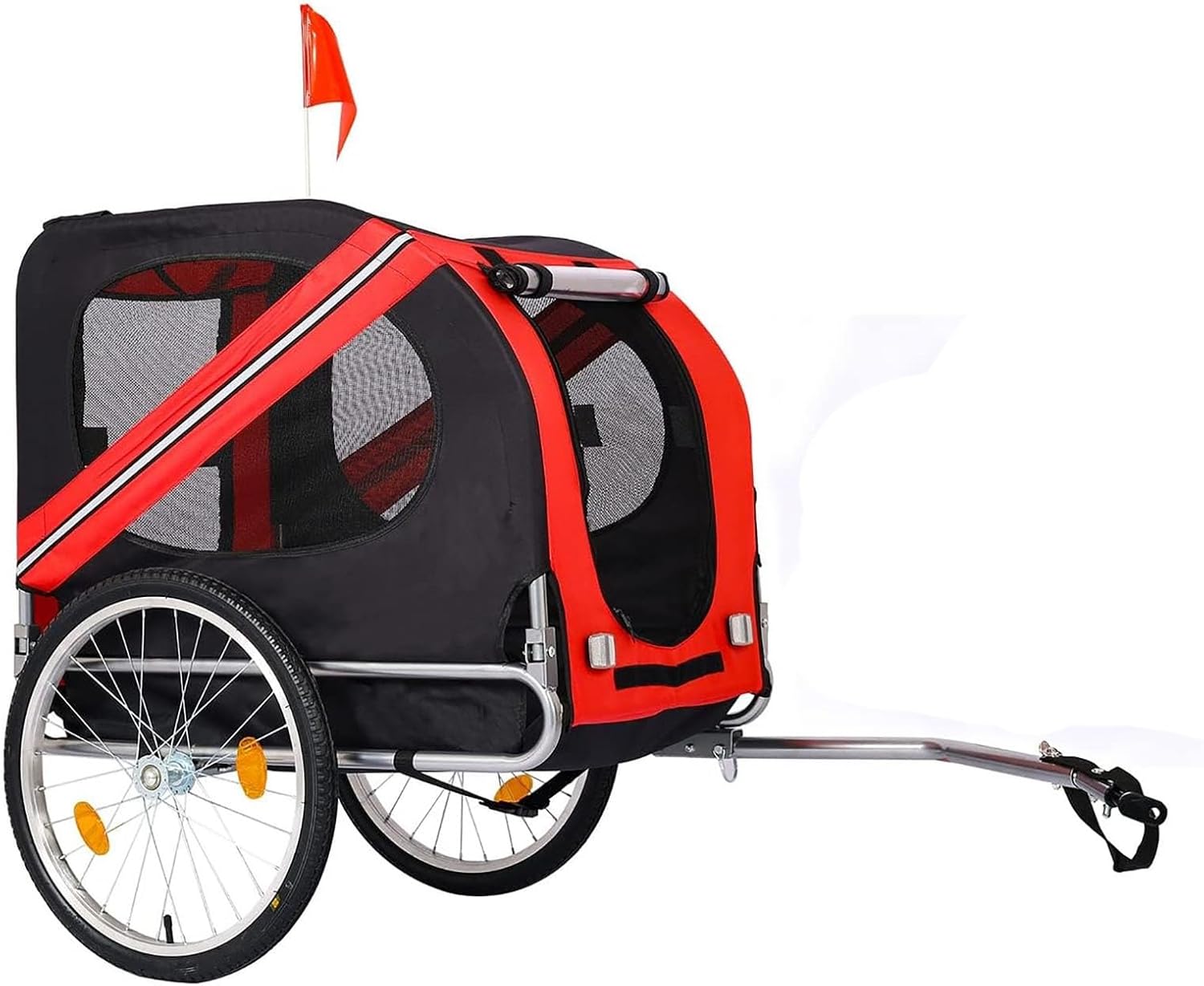 Dog Bike Trailer,Pet Stroller,Small Medium Dog Bicycle Trailer,WLarge Wheels,Reflectors, 3 Doors,Supports Up to 40kg,for Outdoor (Blue)