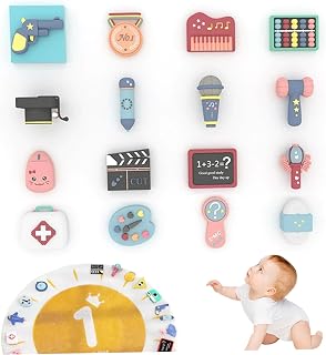 Baby Present, 16Pcs Doljabi Set for Boy Symbolic Zhuazhou Set Items Birthday Presents Cartoon 1st Birthday Traditional Doljanchi Baby Toys Korean Ceremony, Party Games