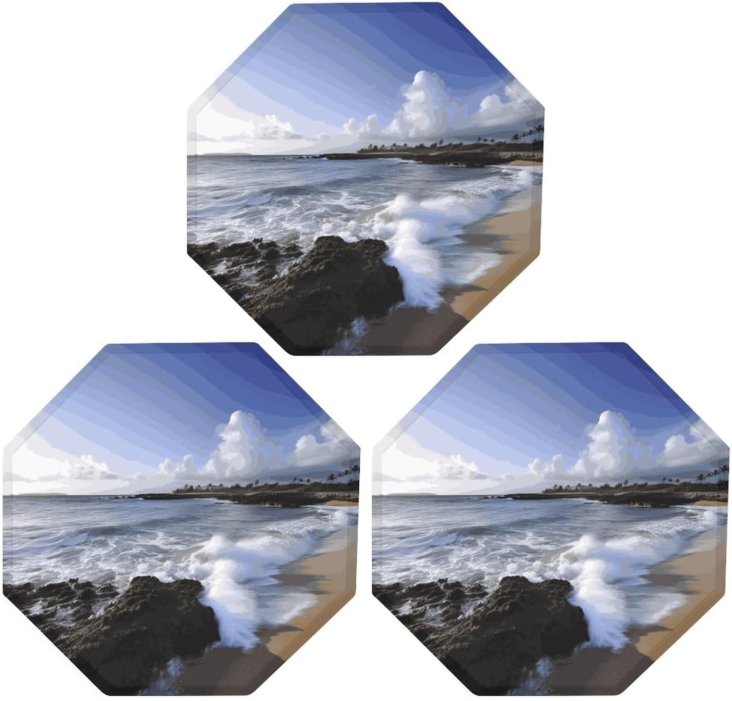 Ctagon Metal Sign for Home, Modern Display Plate for Kitchen, Puerto Rico - Beach Plates Accent Hanging Wall Decorations 3PCS for Living Room, Bedroom, Hallway, Hotel