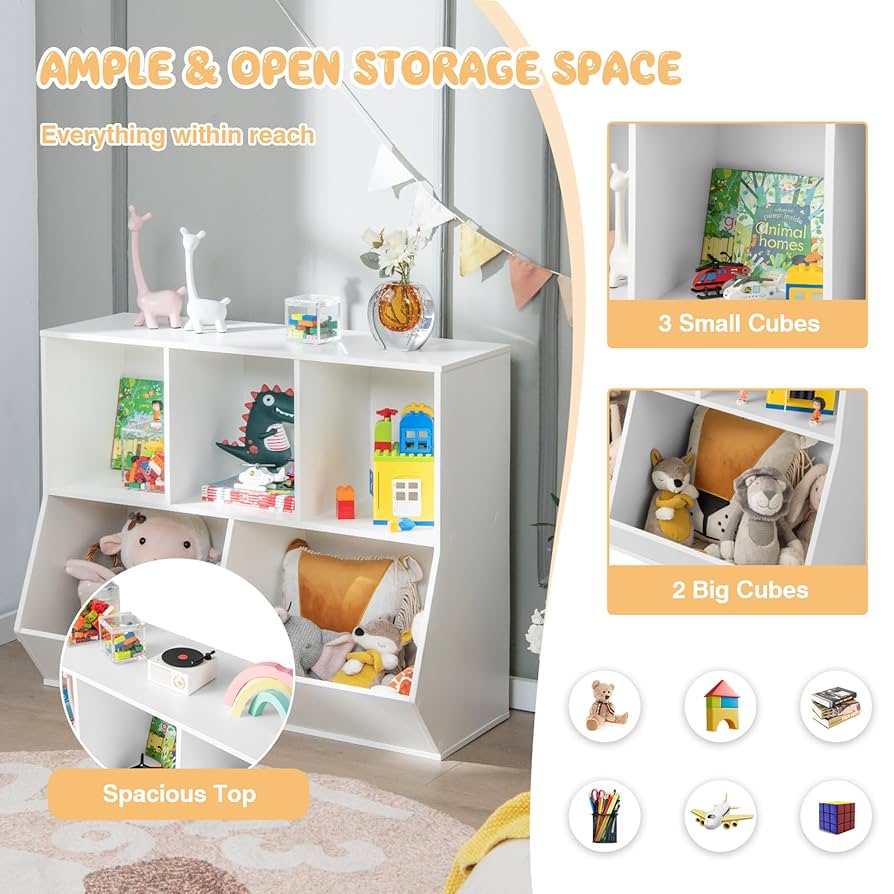 Amazon.com: COOURIGHT Toy Storage with Bookshelf, Bookcase