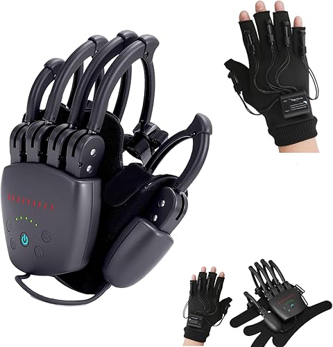 Guantes de robot de rehabilitación mejorados para hemiplejia cerebral, robot portátil de mano con 4 modos de entrenamiento, fuerza ajustable
