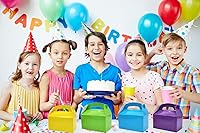 Vista 8 de The Dreidel Company Paquete de 12 Cajas de Golosinas Negras con Forma de Tejado, Caja de Dulces de Favor para Cumpleaños de Niños, Cajas de Dulces