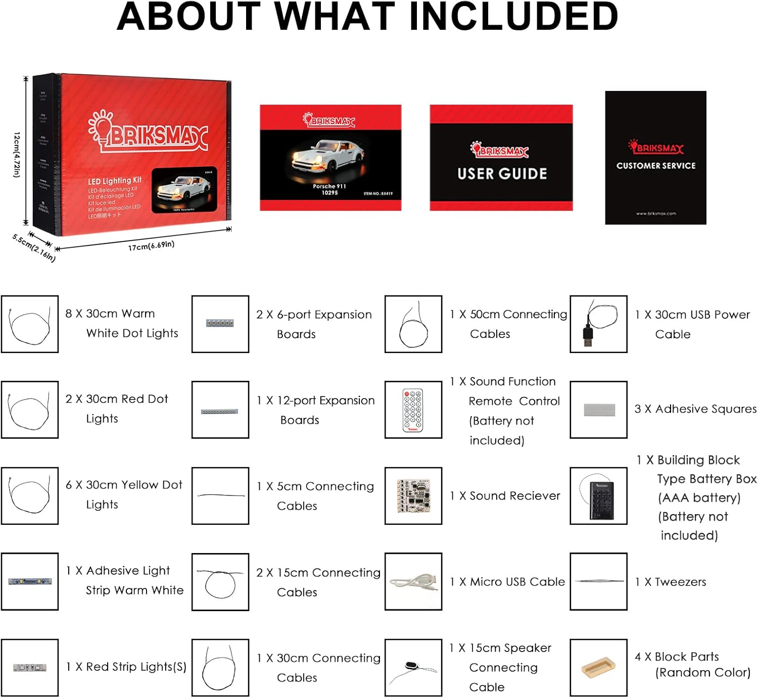 BRIKSMAX Led Lighting Kit for Porsche 911 - Compatible with Lego 10295 Building Blocks Model- Not Include The Lego Set