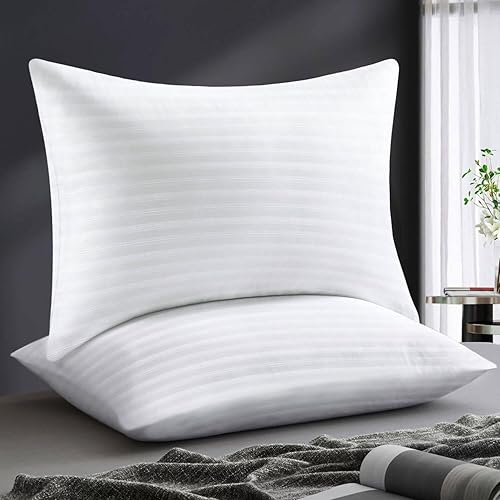 Sofslee Pillows King Size Set of 2, Bed Pillows for Sleeping, King Pillows 2 Pack for Back, Stomach or Side Sleepers, Cooling Fluffy Hotel Pillows Down Alternative Pillows, Machine Washable
