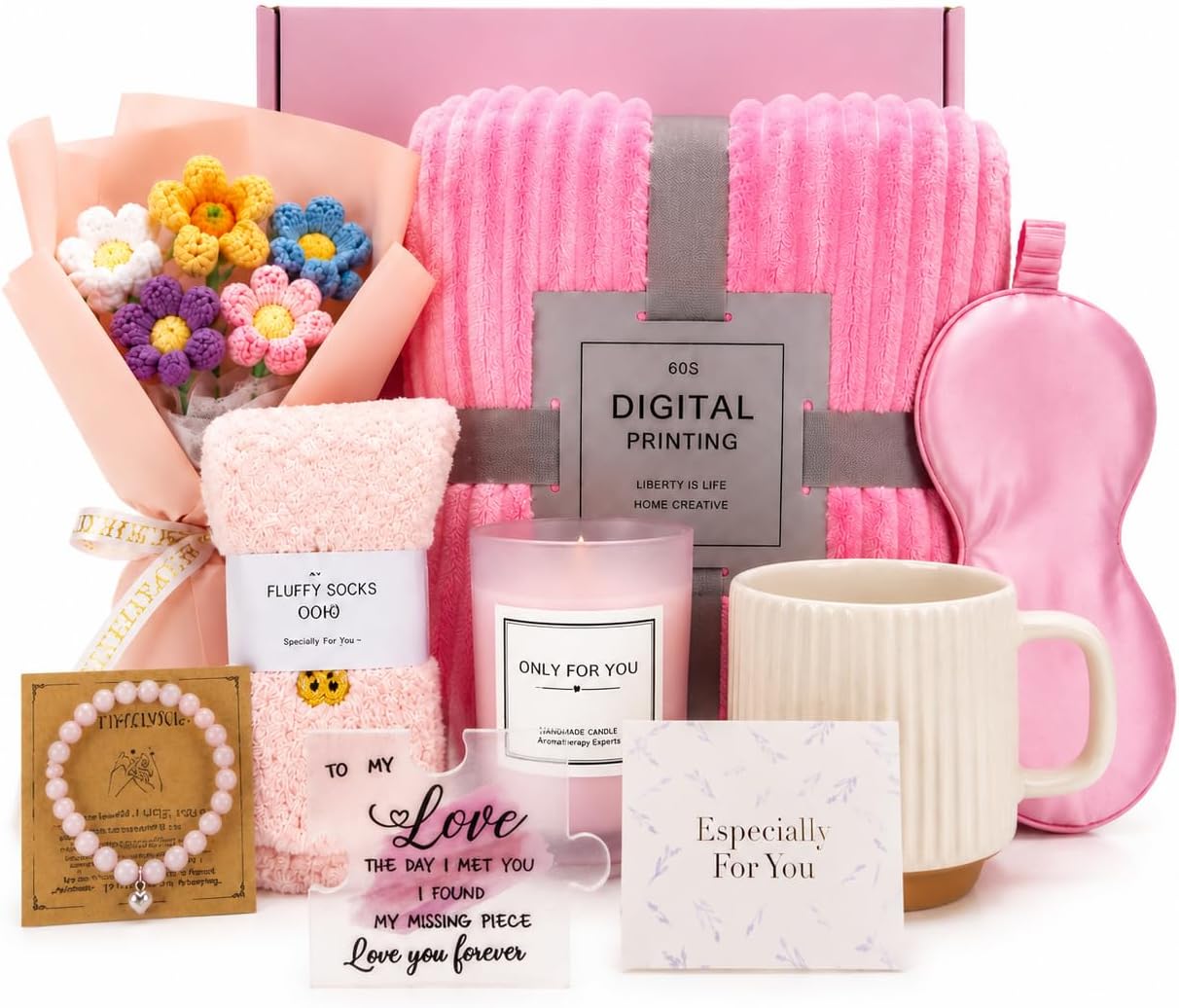Anniversary Romantic Gifts for Women, Self Care Gift for Wife (Pink)