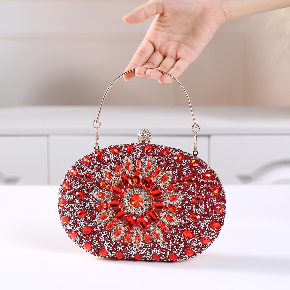 Women's Evening Bags Sparkly Rhinestone Clutch Purses Luxury Handbags | Sparkly, Rhinestone, Luxury, Sparkly, Rhinestone, Luxury - Image 2