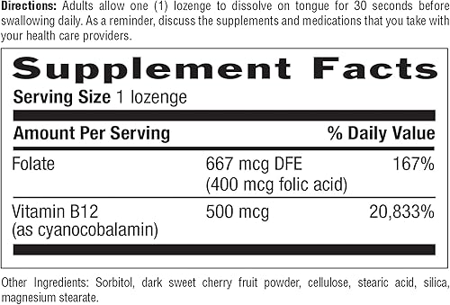 Miniatura 2 de Country Life Vitamina B-12 500 mcg con ácido fólico pastillas sublinguales 100 unidades