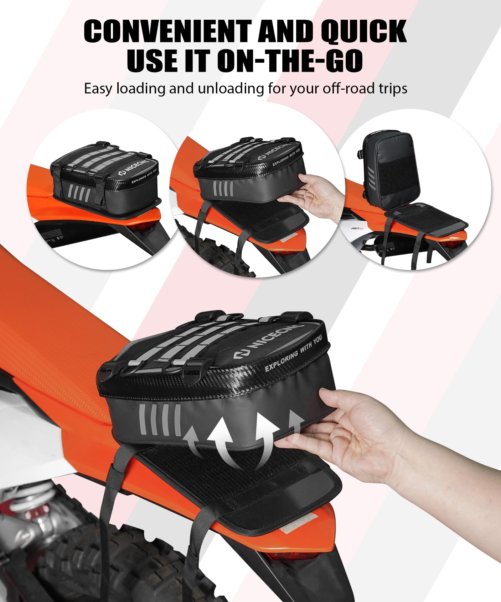 Borsa Per Parafango Posteriore Moto Cross/Enduro, NICECNC, Impermeabile PVC 500D, Con Cinghie E Velcro