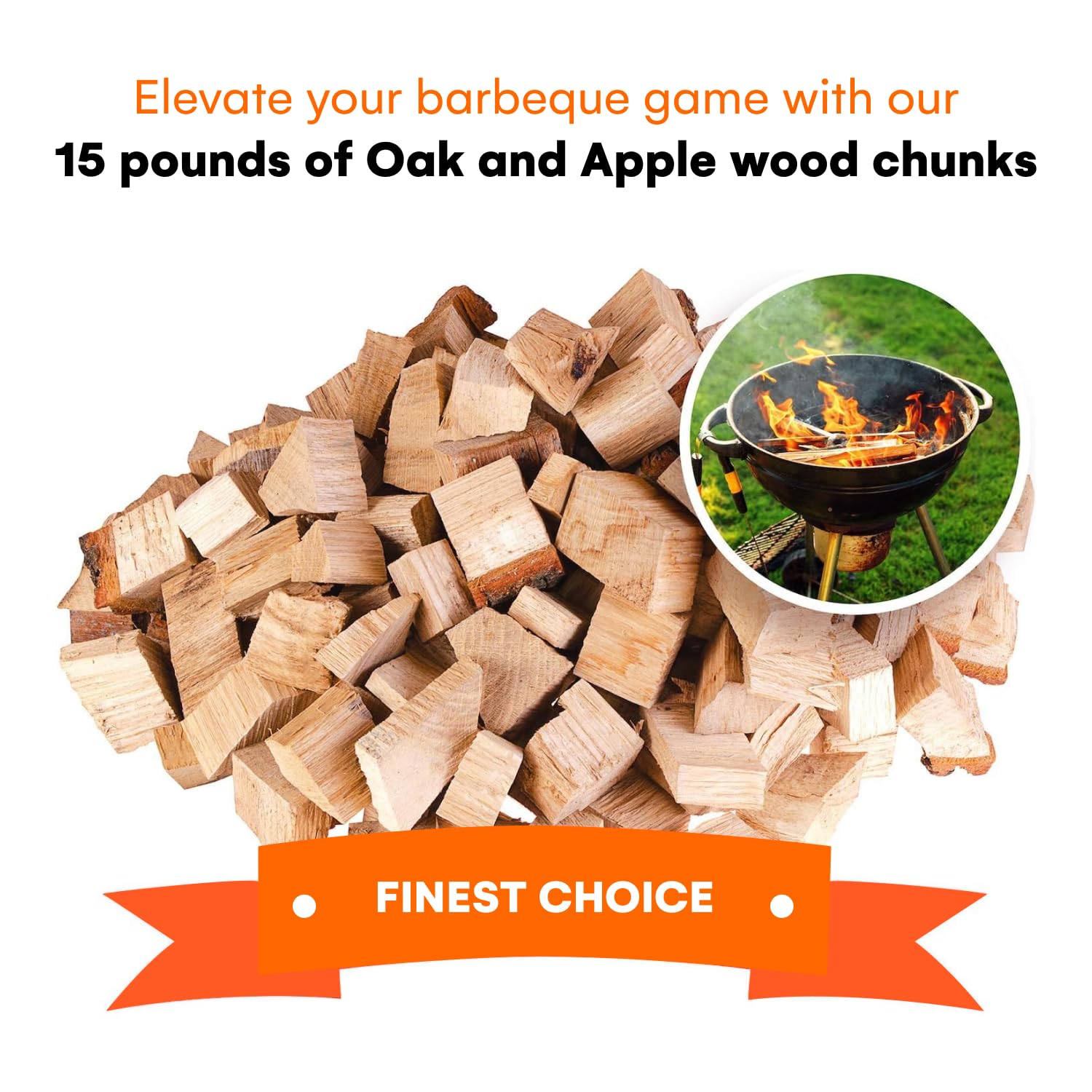 Zorestar Oak Smoker Wood Chunks, BBQ Cooking Natural Wood, 51 OFF