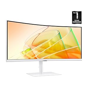 Samsung 34 ViewFinity (S65TC) Series Ultra-WQHD 1000R Curved Computer Monitor, HDR10, 100Hz, AMD FreeSync, Thunderbolt 4, Height Adjustable Stand, Built-in Speakers, Eye Care, LS34C650TANXGO, 2024
