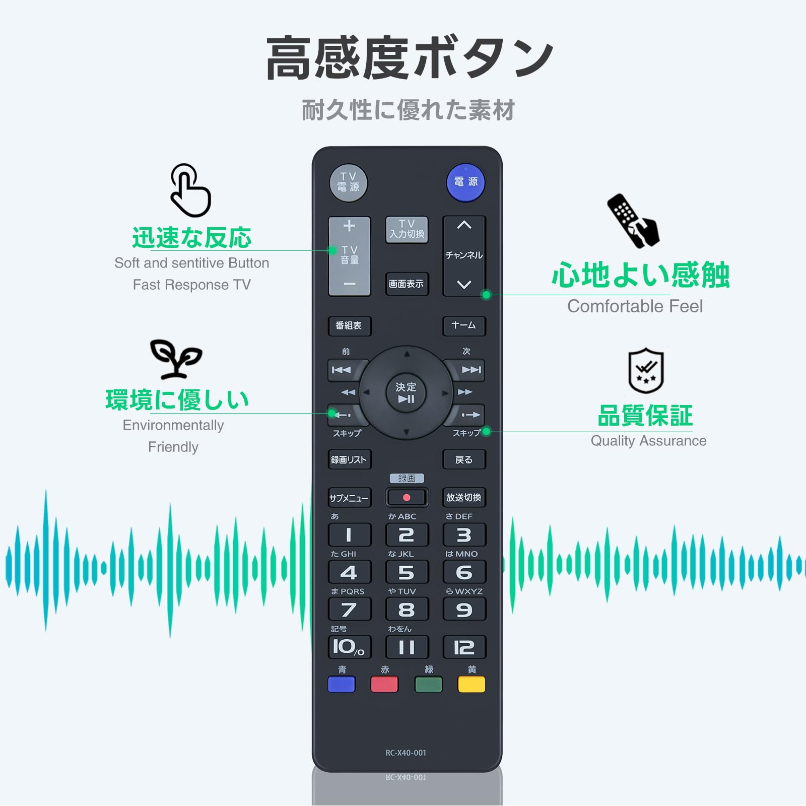 Amazon.co.jp: チューナーリモコン RC-X40-001 for I-O DATA 地上・BS