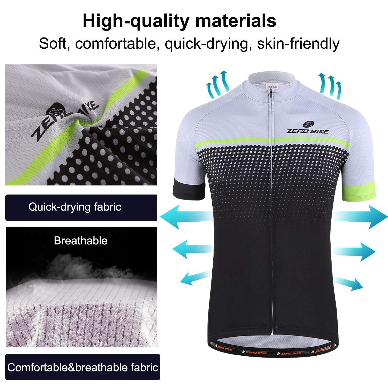 Uomo Manica Corta Jersey Abbigliamento Set, Ciclismo Magliette Corta Jersey Camicia Gel Imbottito Pantaloncini Ciclismo Equitazione Bike Sportswear