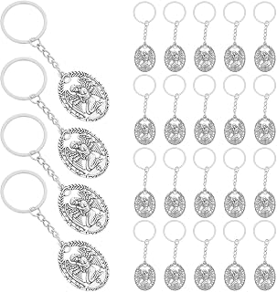 24pcs 24pcs Vintage Angel Keychain for Baptism and Wedding Party Favors, Zinc Alloy Bag Decoration that Resists Fading, Religious Keepsake Gift