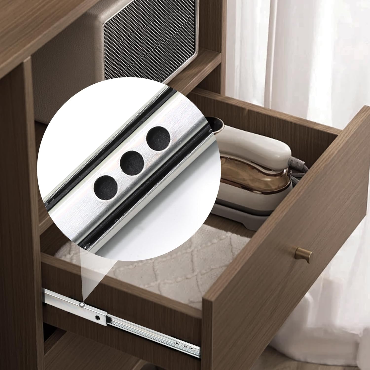 1Pair 12 Inch(310mm) Metal Drawer Slides Drawer Tracks, Ball Bearing Drawer Silde Two Way Heavy Duty Drawer Rails for Cabinet Dresser