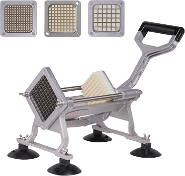 Hakka French Fry Cutter, Commercial Vegetable Chopper Potato Slicer Stainless Steel French Fries Machine with Suction Feet for Patatoes/Carrots/Cucumbers, including 3 Blades1/4", 3/8",1/2"
