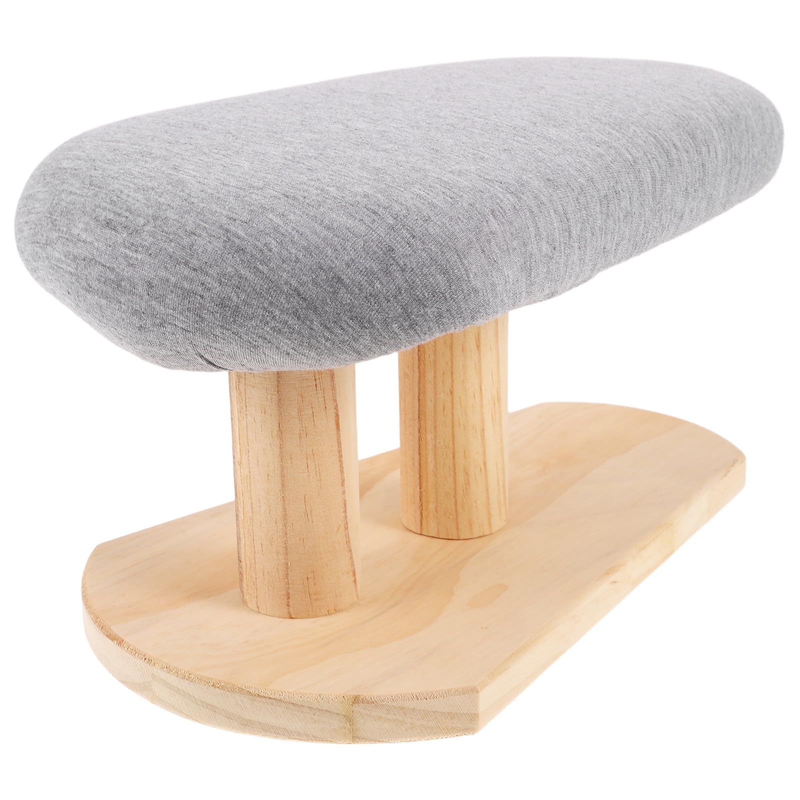 Gatuida Tabla de Planchar Multifunción de Madera Maciza, Banco de Planchado Largo y Redondo, Funda de Tela Gris, para Mangas, Cuellos, Ropa Infantil y Hombreras, Uso Doméstico
