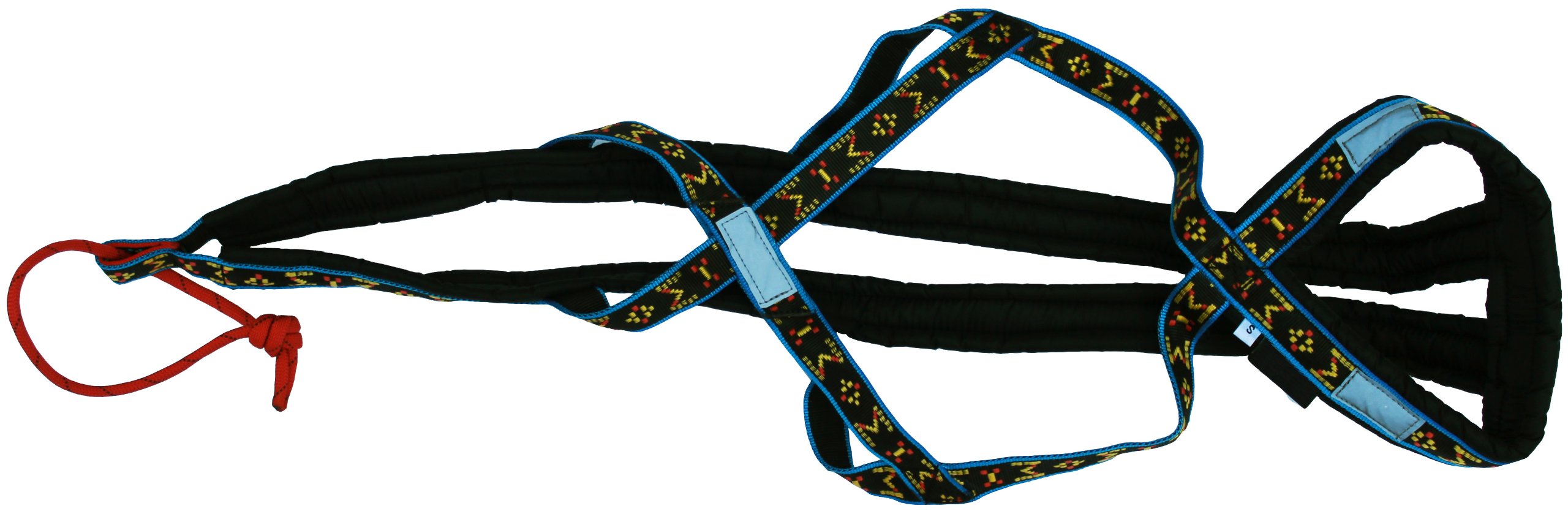 Weight Pulling Sledding Dog Harness X-Back Style for Wide Chested Hound Dogs (Black/Blue, Medium)