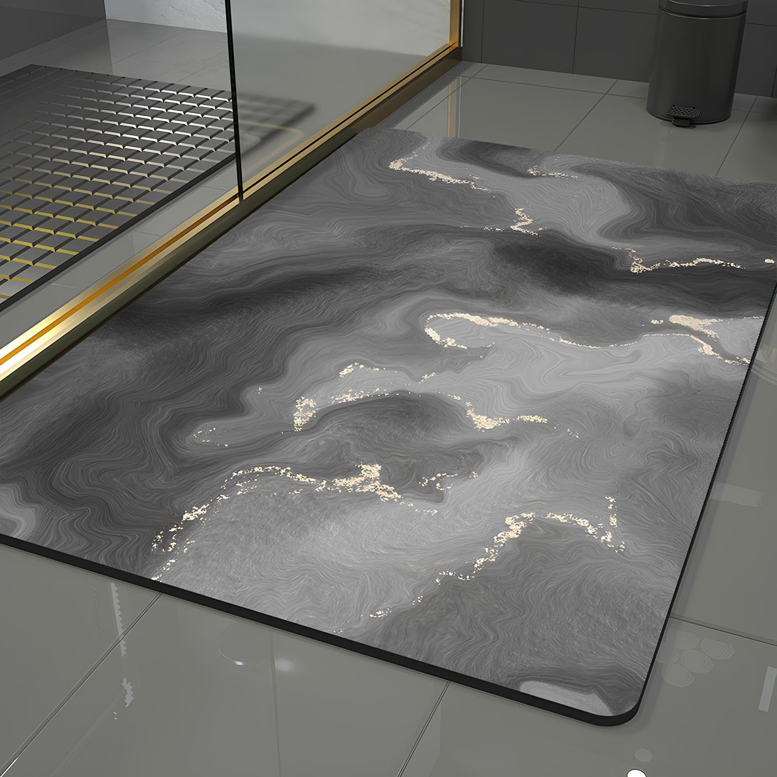 Pinkrin Diatomite Stone Bath Mat - Tappetino da Bagno in Pietra Morbido e Confortevole, Estremamente Assorbente, Perfetto Tappetino da Bagno Antiscivolo, Adatto per Diversi Stili di Casa