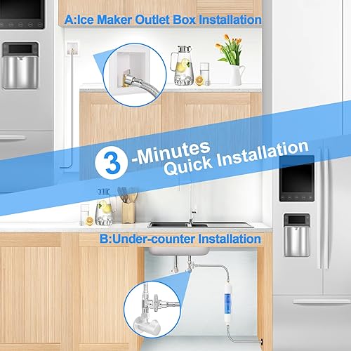 Miniatura 6 de Kit de línea de agua para refrigerador de 20 pies con válvula de tope en T de 38 a 14 a 38 pulgadas para la mayoría de marcas y modelos de