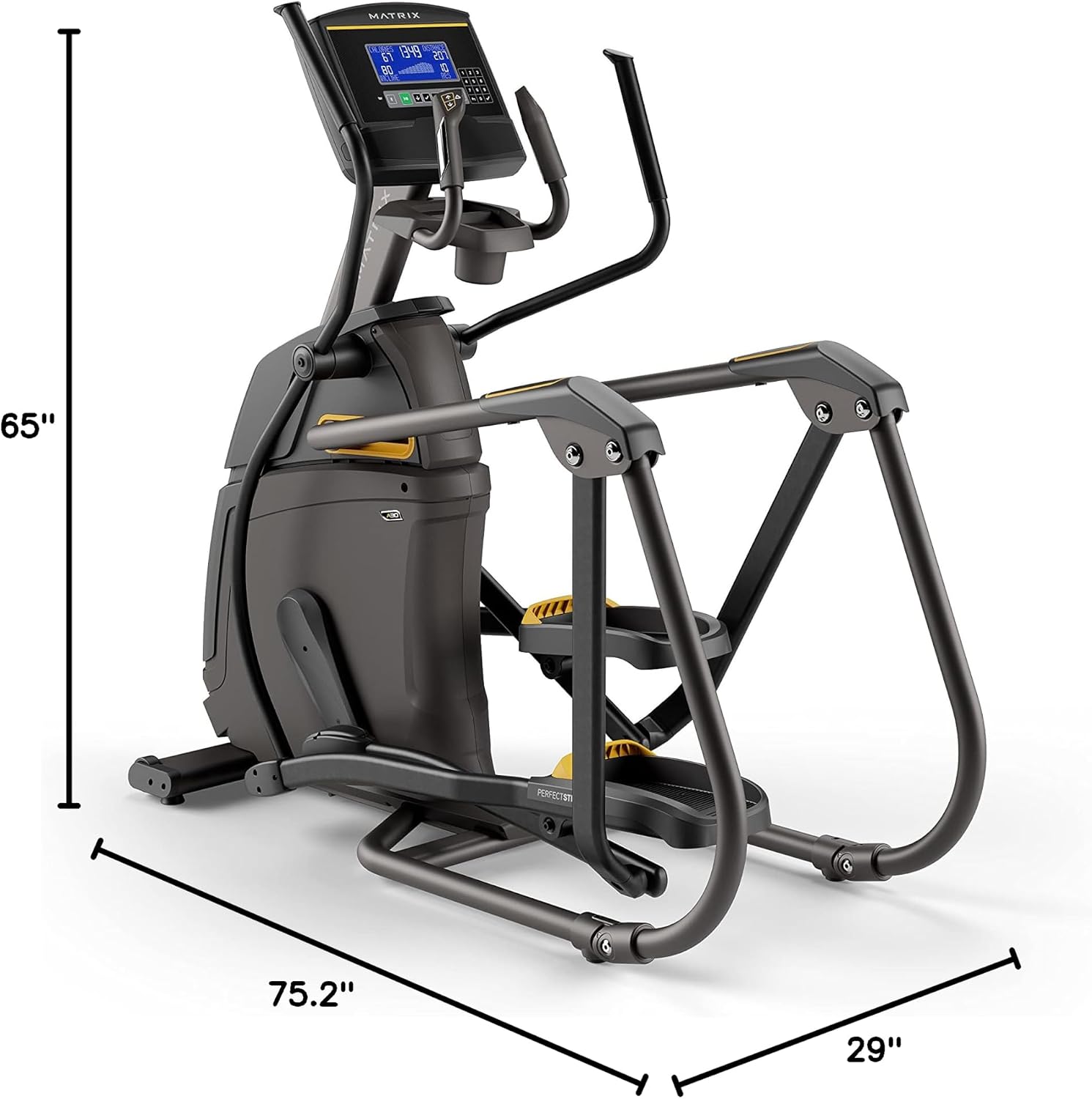 Matrix Fitness A30 Ascent Elliptical with XR | 8.5" LCD | Low Impact Workouts, Full Body Cardio, High Calorie Burn | Space Saving Compact Design, Suspension Elliptical with Adjustable Incline