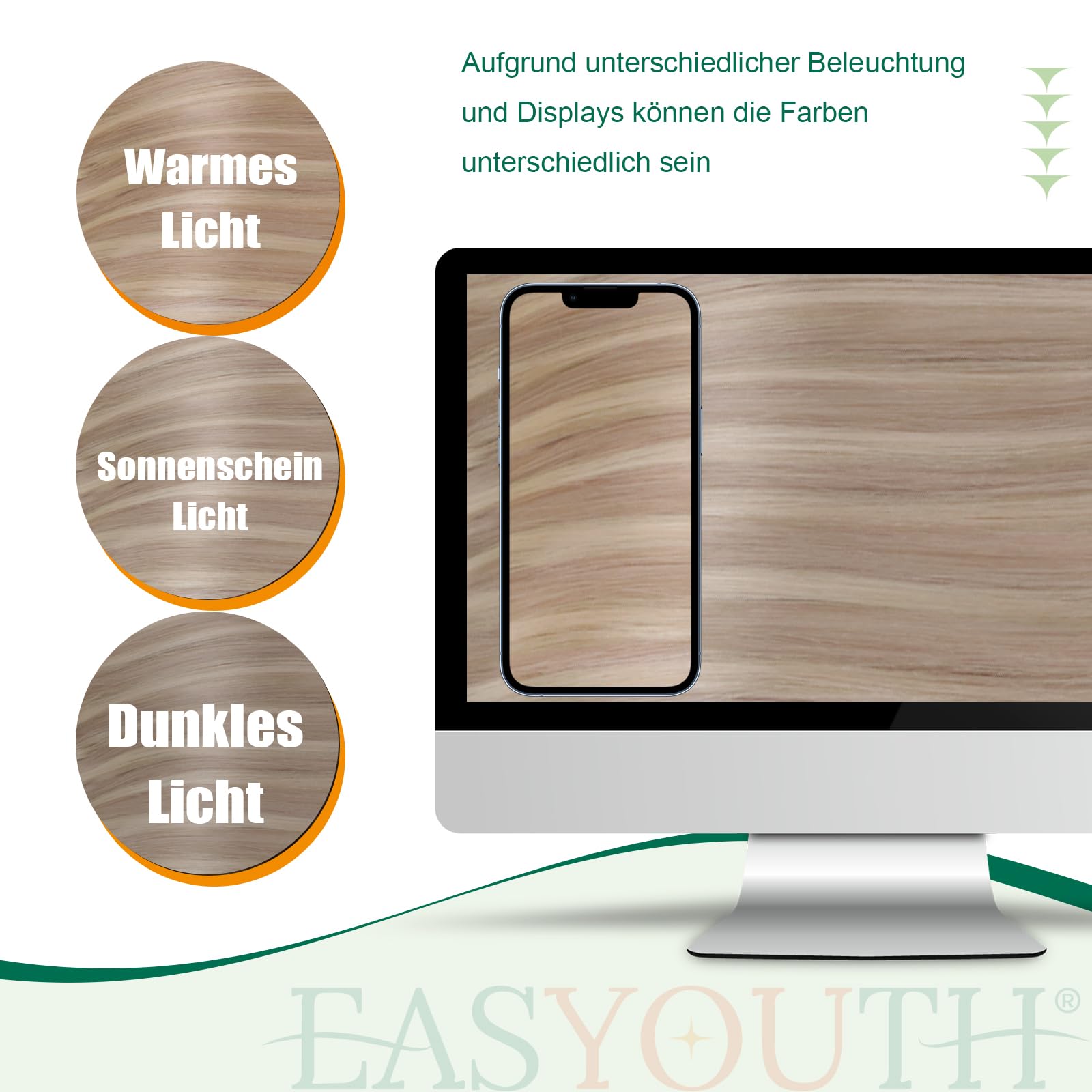Easyouth Wrap Around Zopf Extensions Echthaar 45 cm 80g Farbe Aschblond Mix Gelb Blond Echthaar Zopf Extensions Pechschwarz #18P613