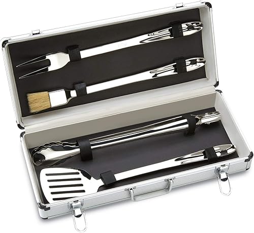 Juego de utensilios de cocina All-Clad T147 de acero inoxidable, 4 piezas, color plateado