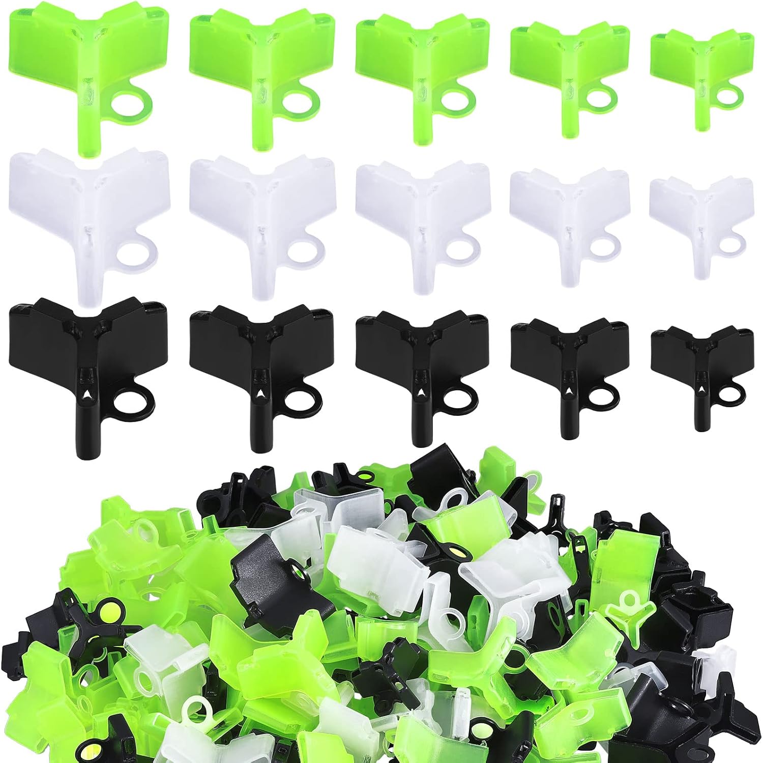 Leitee 300 Pcs Treble Hook Covers Assorted Sizes Fishing Hook Protector Bonnets Guard Safety Cap Protector, 5 Sizes