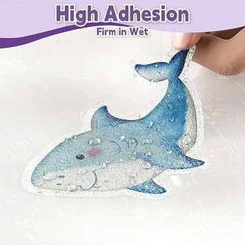 Secopad Soft Blue Ocean Life Non Slip Bathtub Stickers with Scraper, 20PCS