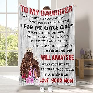 NABURGRI Daughter Blanket from Mom,Gifts for Daughters from Mothers,Birthday Gifts for Daughter,Gifts for Daughter Graduation Blanket,Adult Gift from Mom to Daughterï¼ˆCrown Girlï¼Œ50