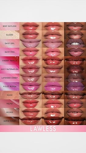 Miniatura 9 de Lawless Forget The Filler Lip Plumper Line Gloss, cereza vainilla, rosa, 0.11 onzas