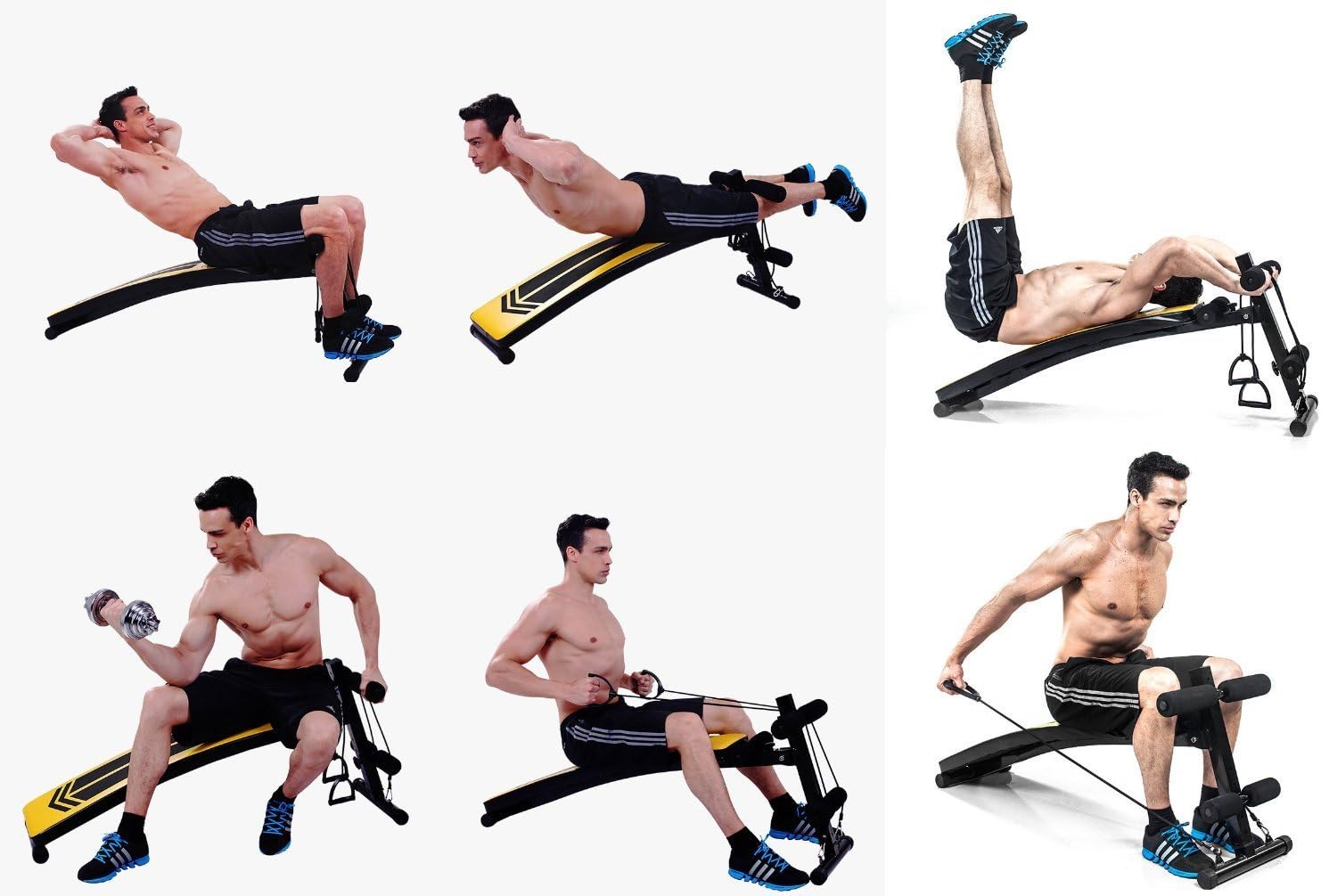 Kemket Adjustable Weight Bench Weight Lifting Gym Home Workout Bench Height Adjustable Utility Bench Flat Incline Decline Abs,Bench Press, Adjustable Barbell Crunch - Image & Colour Slightly may vary
