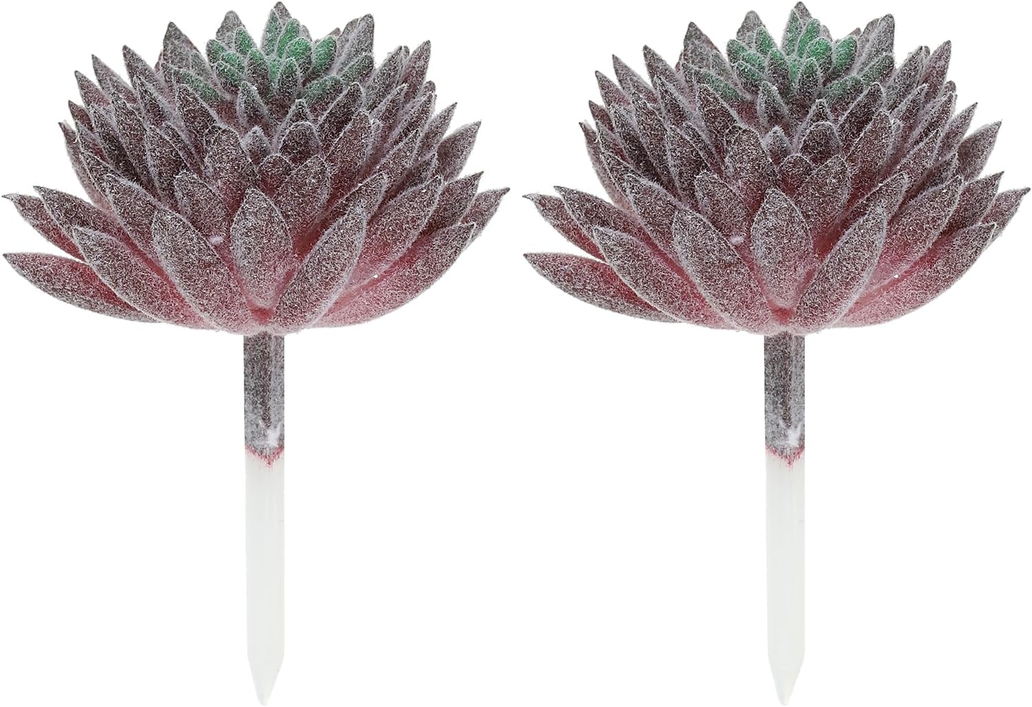 PATIKIL Artificial Succulents Picks, 2 Pack Unpotted Faux Succulent Small Fake Succulent Plants for Home Landscape Decoration, Burgundy