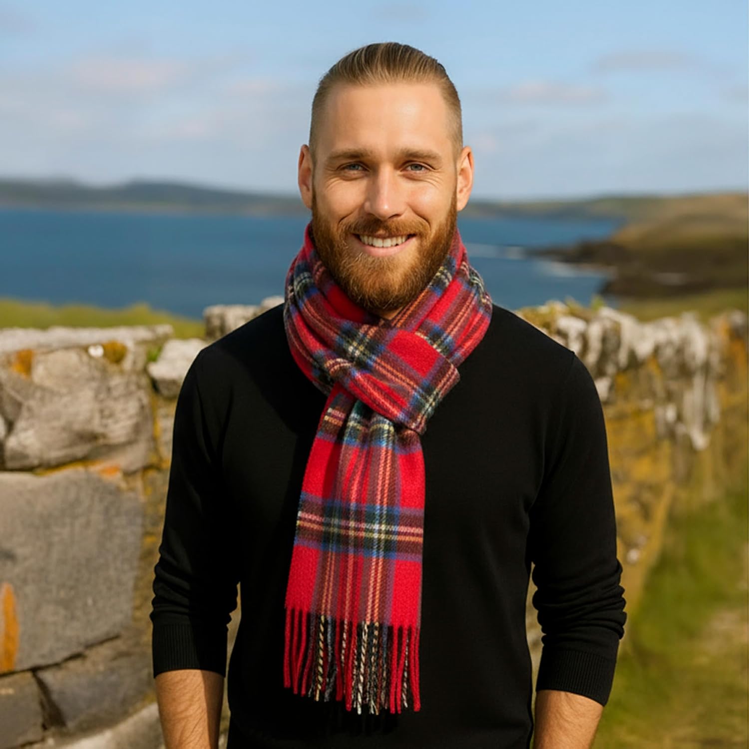 Biddy Murphy Fine 100% Irish Lambswool Plaid Scarf, Soft & Warm, Celtic Tartan Check, Imported - Image 9