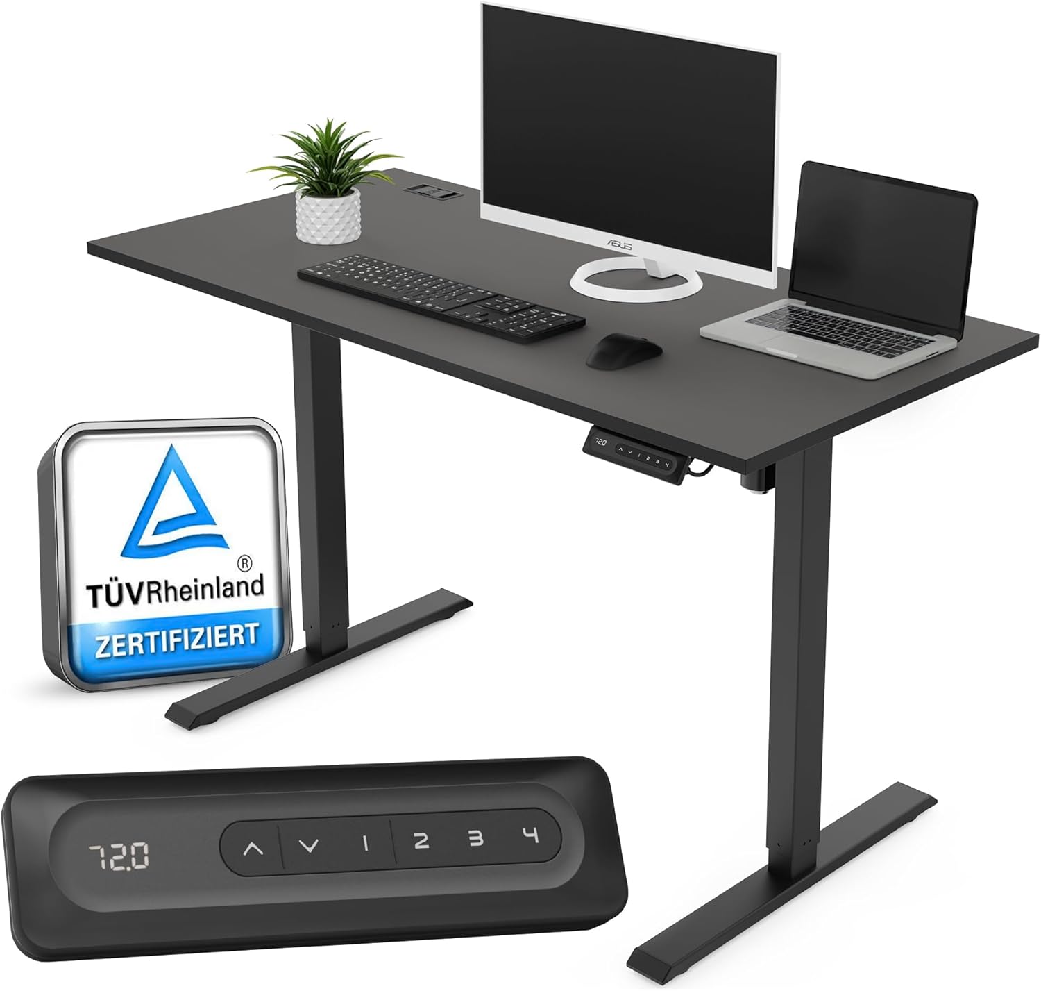 Elektrisch höhenverstellbarer Schreibtisch 100x60