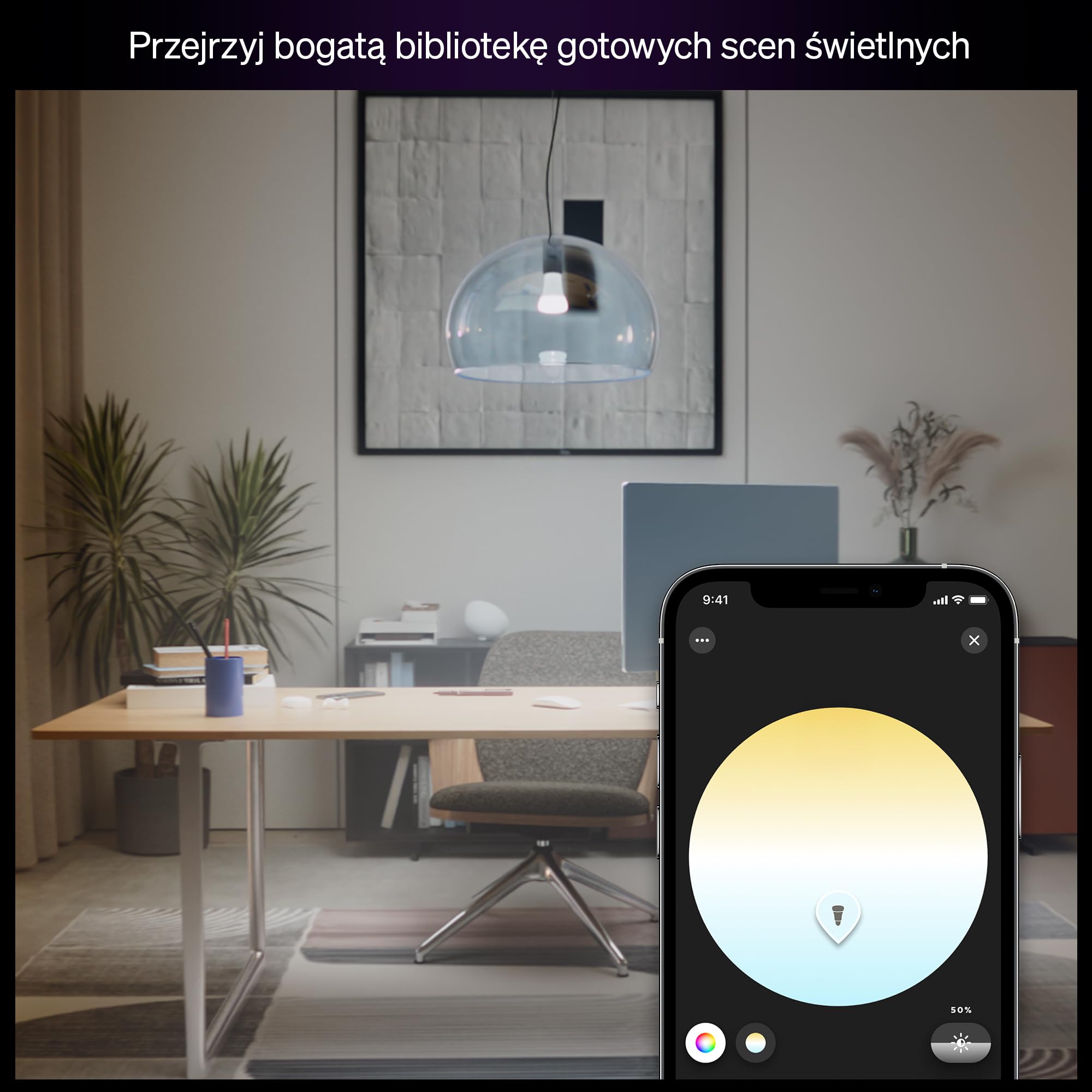 Żarówka Philips Hue Smart LED A60, White Ambiance, trzonek E27, 6 W, pełne spektrum światła 1000K–20000K, 810 lumenów, przyciemnianie, działa z Alexa, Google Assistant i Apple Home, op. 4 szt.