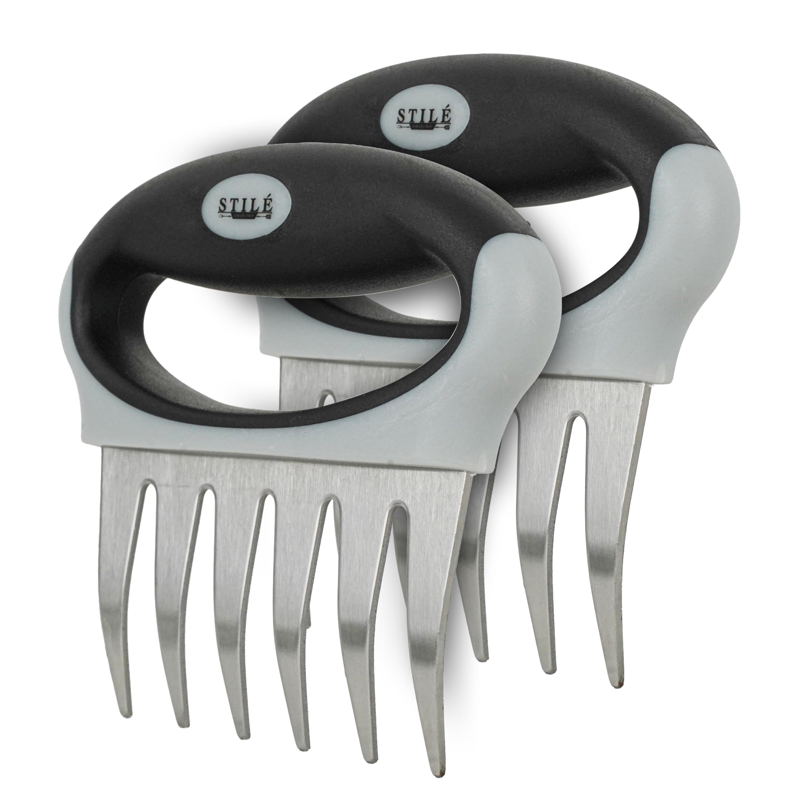 Artigli da Carne BBQ in Acciaio Inox 430 Set 2 Pezzi Meat Claws per Pulled Pork, Pollo e Arrosti con Impugnatura Ergonomica Antiscivolo, Utensili BBQ Professionali
