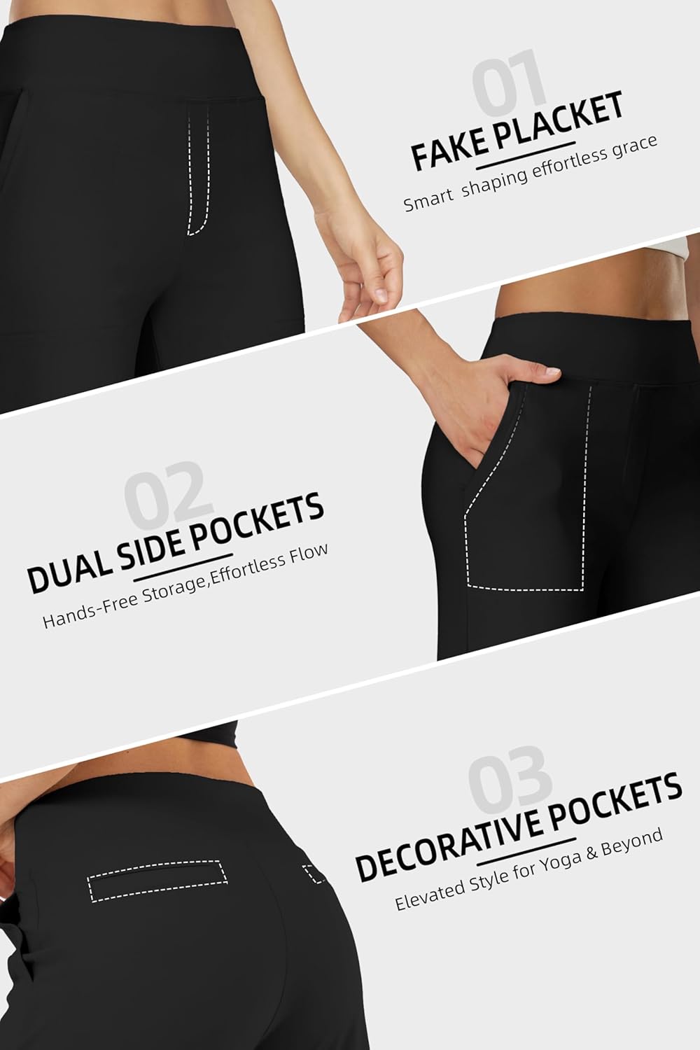 Wide Leg Yoga Pants with Pockets for Women High Waisted Casual Dresses Pants - Image 5