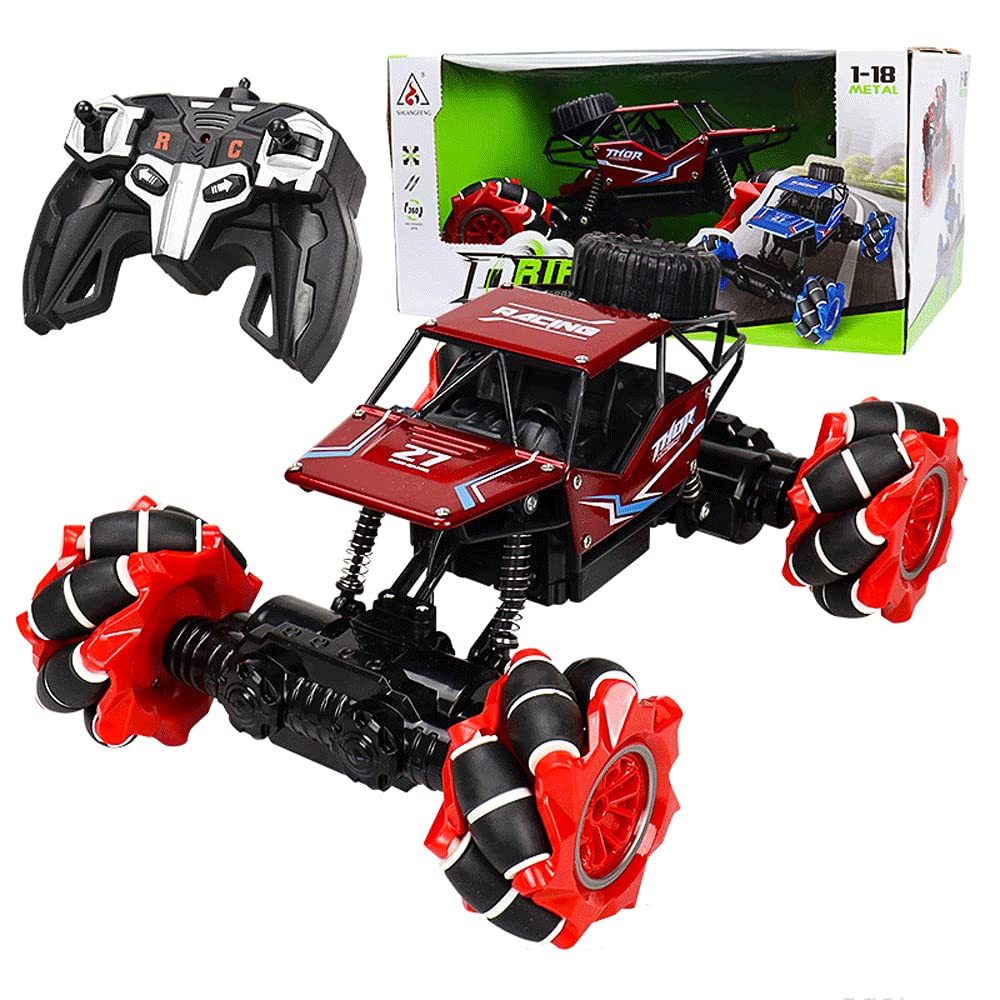 ZHANGL All-terrain Alloy Climbing RC Buggy 2.4G Electric Horizontal Drift Toy Car 1/18 Stunt High-speed Racing Four-wheel Drive RC Vehicle Christmas Gift For Boy