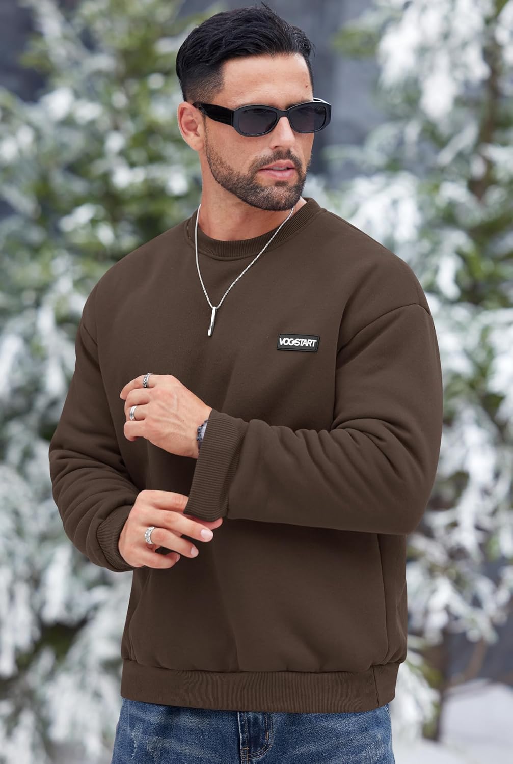 Men Sherpa-Lined Sweatshirt Thermal Winter Heavyweight Pullover(S-3XL) - Image 8