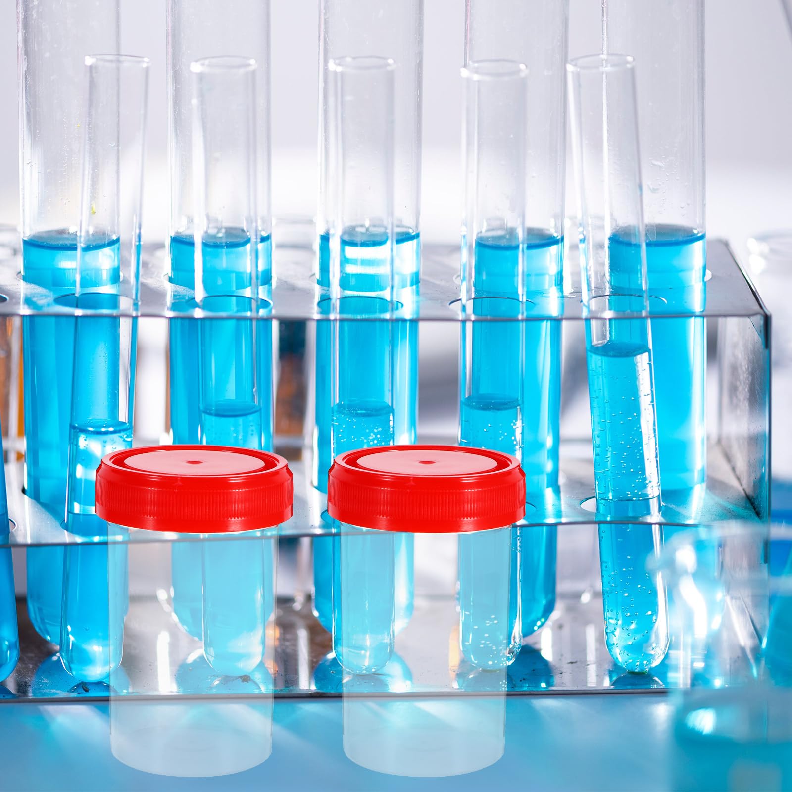 POPETPOP 20 Stück Sterile Probenbecher 60 Ml Mit Schraubdeckel Lecksicher Urinbehälter Für Medizinisches Labor Probenahme Und Flüssigkeitsentnahme