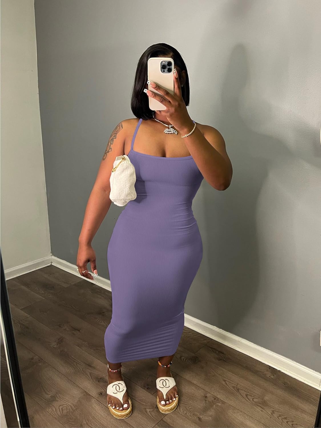 Women's Casual Short Sleeve Dress T Shirt Bodycon Dresses Ribbed V Neck Maxi Sundress Basic Party Club Dress with Pocket - Image 3