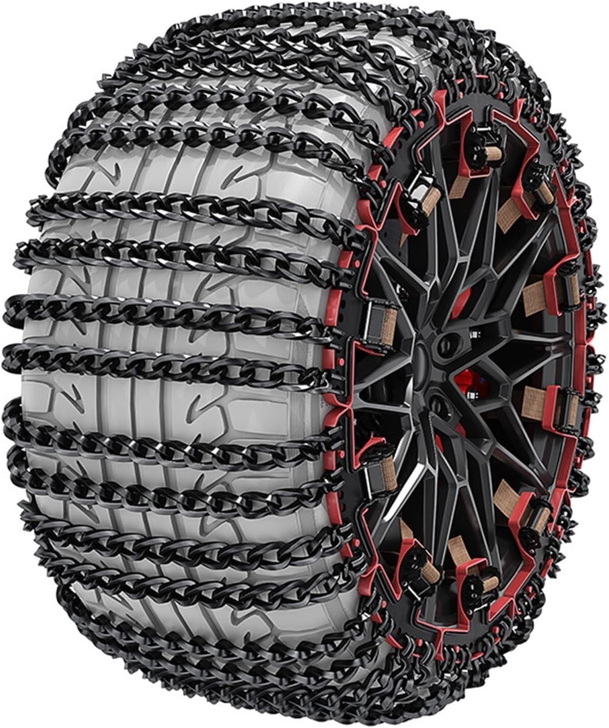 Car Tire Anti-Skid Chain, Passenger Car Snow Chains, Winter Snow Subway Chain, Car Snow Chains, Four Twisted Chains, for SUVs/Vans/Cars Medium(Medium,6Pcs)