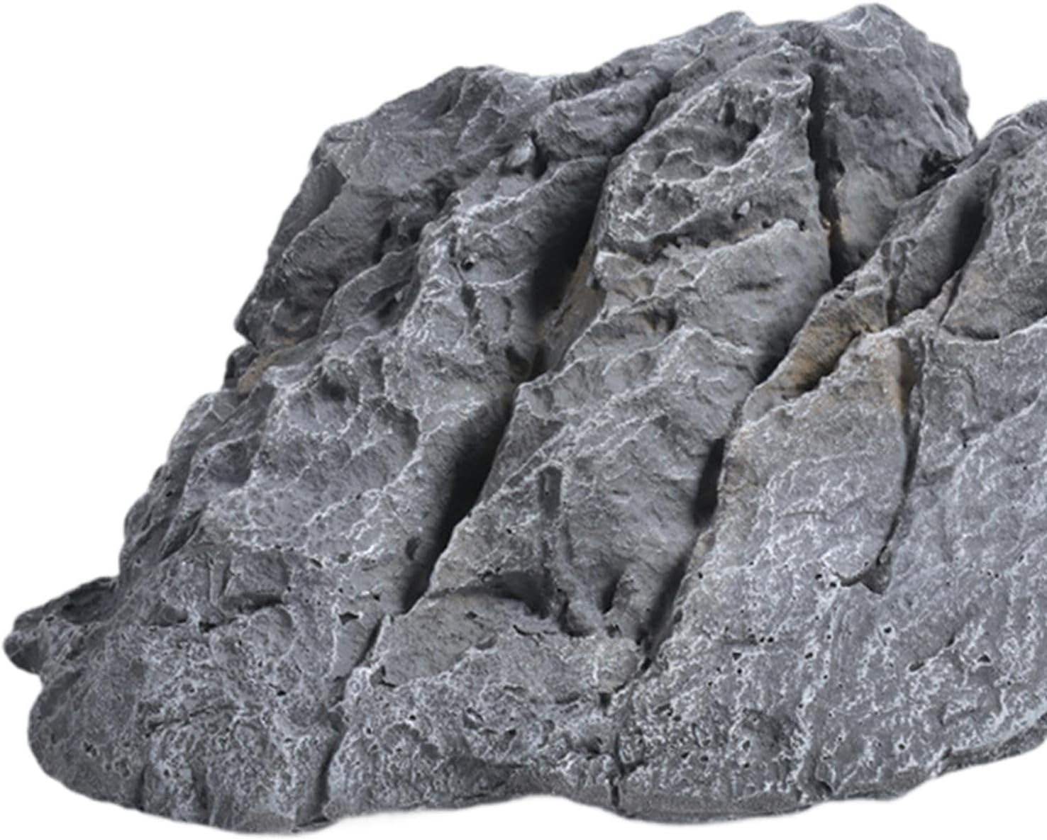 PU Material Artificial Rock Ornament Landscaping Model Highly Simulation Lightweight for Reptile Habitat Multifunctional 39x24x8cm